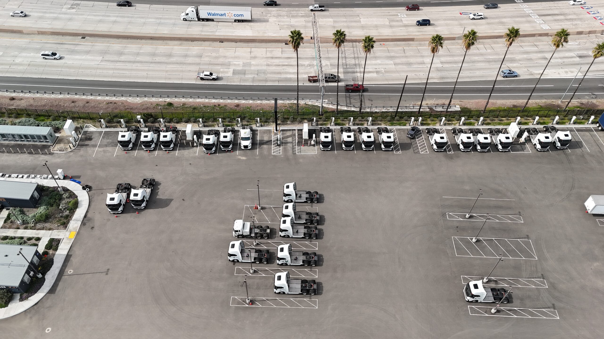 Aerial of WattEV San Bernardino expansion ports.